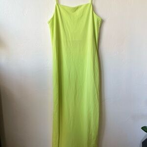 H&M Lime Green Spaghetti Strap Maxi Dress